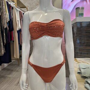 GORGEOUS Bespoke Women's Copper and Swarovski Crystal Bikini Set Sz. S $299+tax